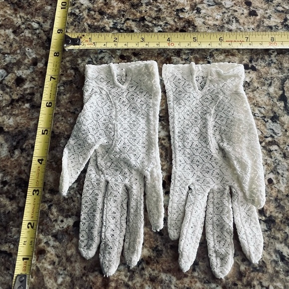 Vintage Special Occasion Cotton/Poly Gloves 50-60s - Picture 7 of 7